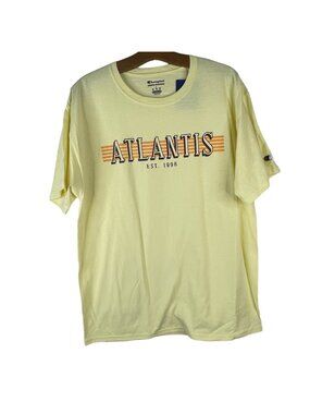 Champion Atlantis Tshirt Size Large Short Sleeve Crewneck Yellow Travel NEW